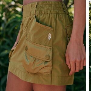 Free People Women's Cargo Shorts in Khaki Green